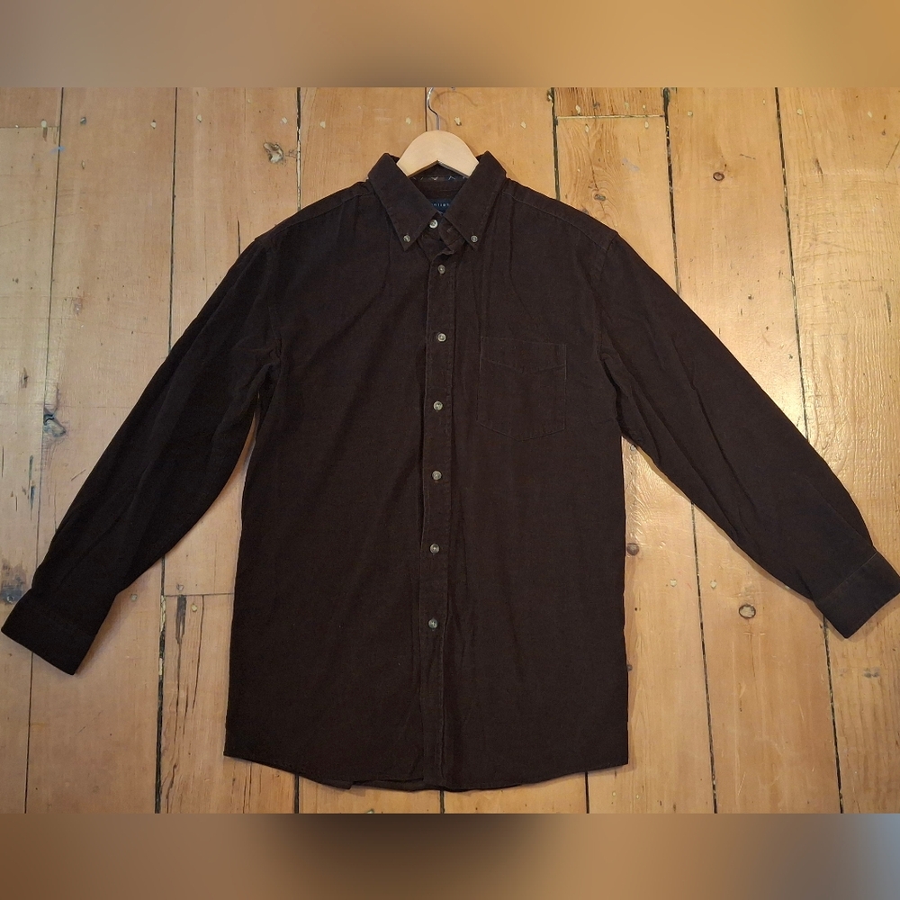 Corduroy Dark Brown Button-Down Shirt